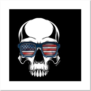 Patriotic Skull Posters and Art